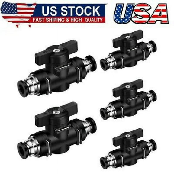 Pneumatic Ball Valve Push to Connect Fittings Ball Valve PVC Air Flow Control