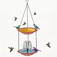 thumbnail image 2 of Solar Powered Hanging Bird Bath and Feeder, Outdoor Garden Fountain with Automatic Water Circulation for Patio Decoration, 2 of 5