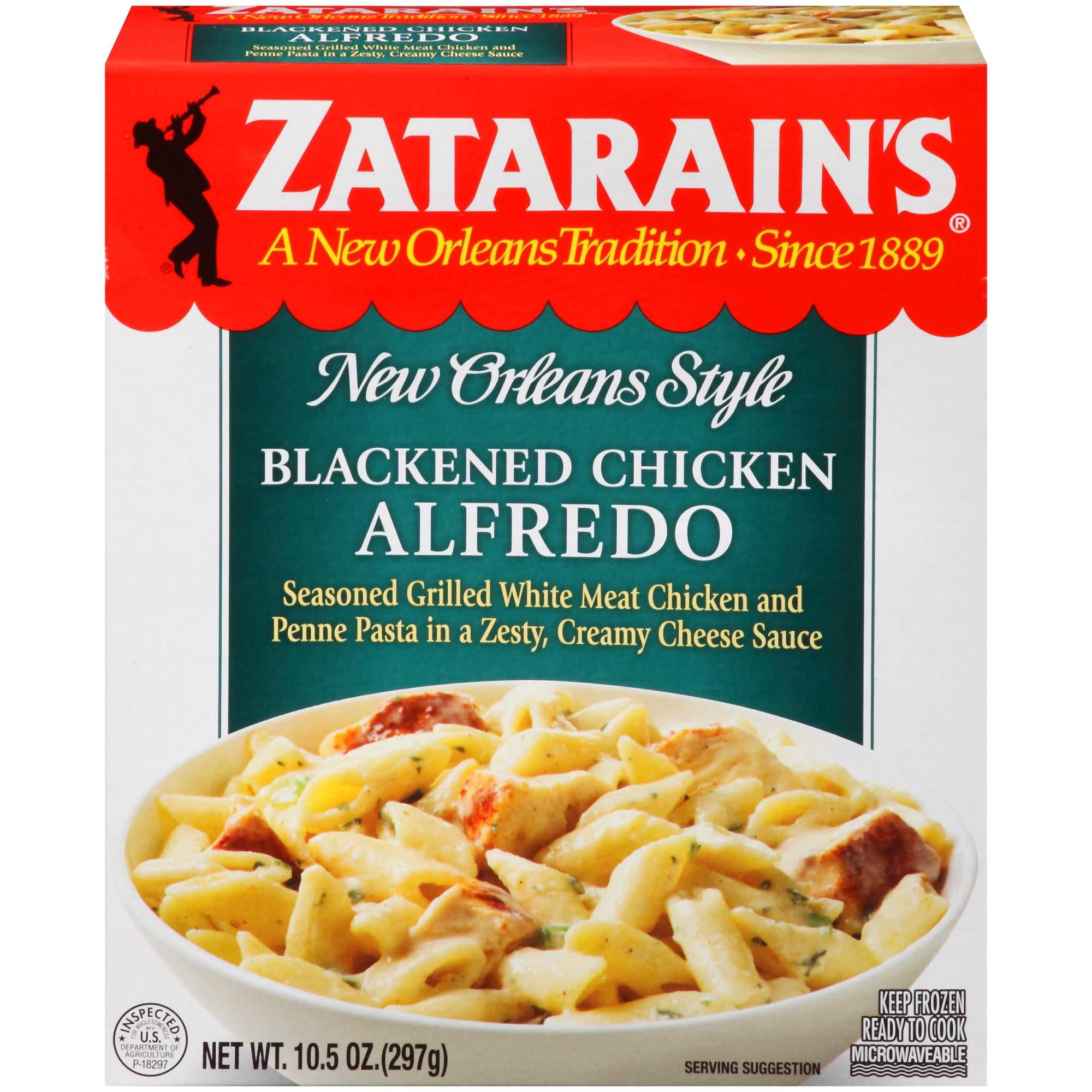 Zatarain S Blackened Chicken Alfredo Frozen Dinner 10 5 Oz Walmart Com Walmart Com