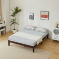 thumbnail image 4 of Zimtown 12" Solid Wood Platform Bed with Wooden Slats, Queen, Natural Pine, Antique Espresso, 4 of 9