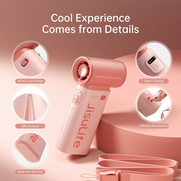 JISULIFE Portable Handheld Fan, 3600mAh USB Rechargeable, 5-Speed