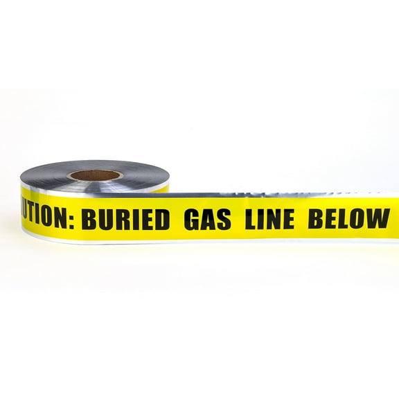 Mutual Industries "Gas Line" Underground Detectable Tape 3" x 333.33 yds. Yellow (17774-41-3000)