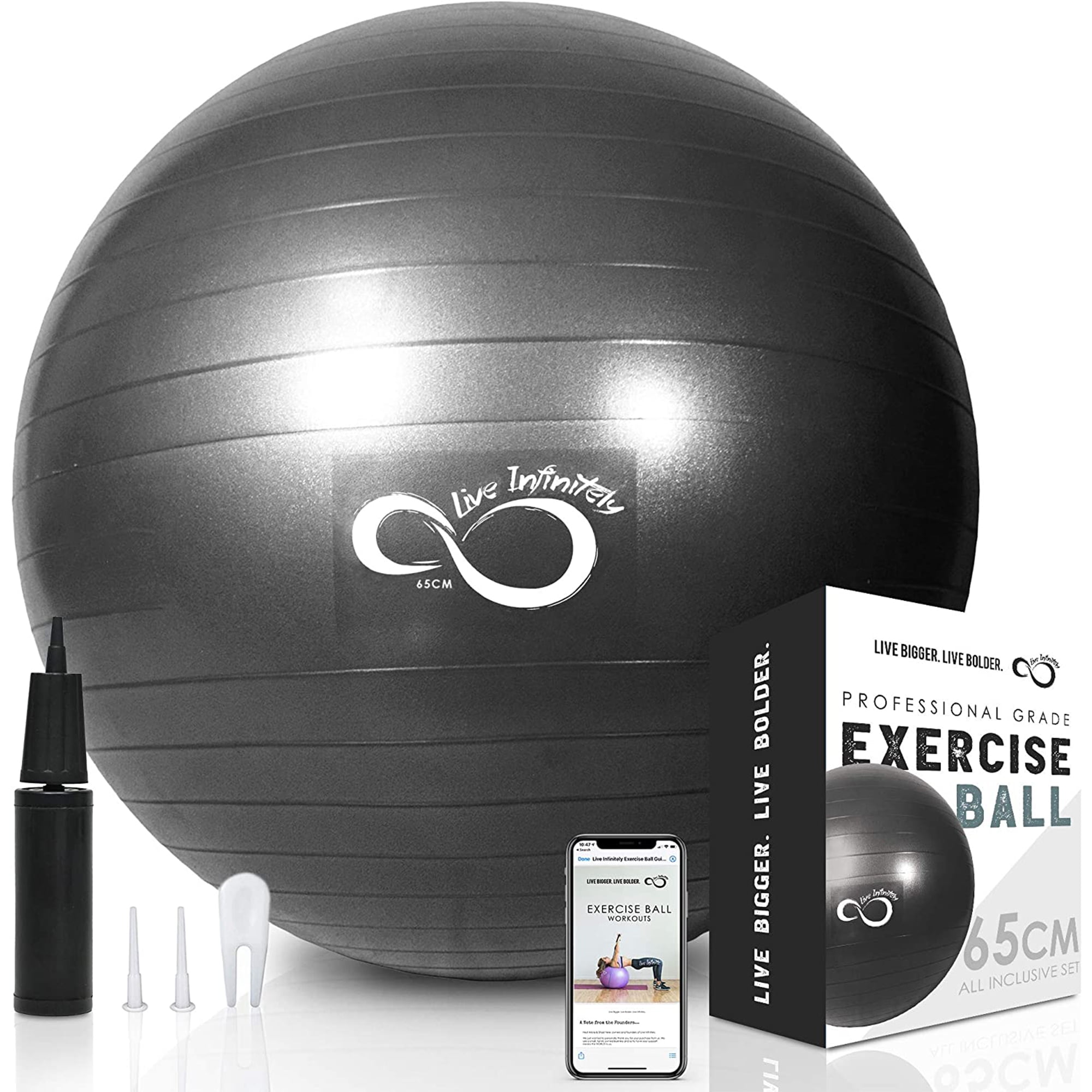 Live Infinitely Exercise Ball Extra Thick Workout Pregnancy Ball Chair