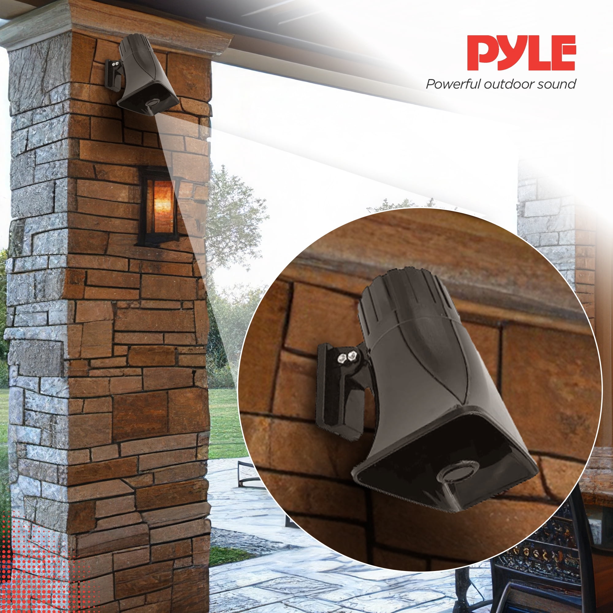 Pyle 8" Portable PA Horn Speaker, Indoor/Outdoor Use, 65W Peak Power, Black
