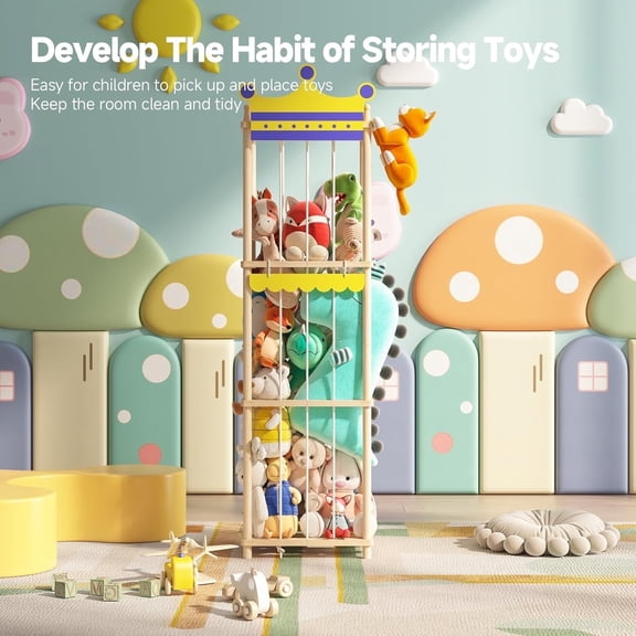 Buballino Divided Rod Mount 3-Shelf 3-Compartment Closet Organizer Box Set with Accessories Included, Off-White