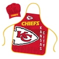 thumbnail image 1 of Mojo Licensing Kansas City Chiefs Apron Chef Hat Set Full Color Universal Size Tie Back Grilling Tailgate BBQ Cooking Host, 1 of 3