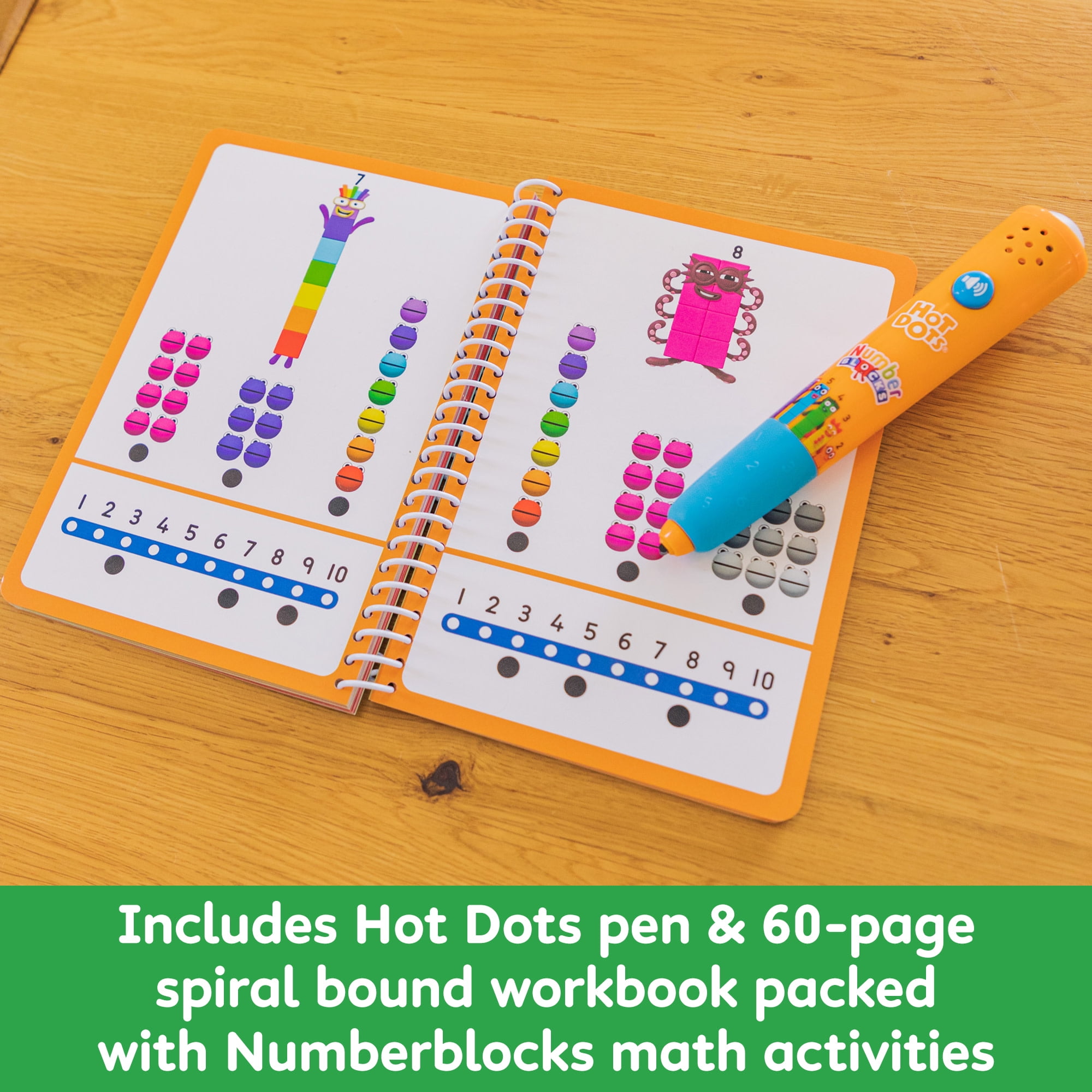 Educational Insights Hot Dots Numberblocks Workbook & Pen Numbers 1-10, 75+ Activities, Ages 4+