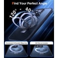 thumbnail image 3 of 3-in-1 [Magnetic+KickStand+Ring Holder] for iPhone 15 Pro Max Case Stand Ring Holder Compatible with MagSafe, Military Shockproof Protective iPhone 15 Pro Max Phone Case Kickstand Cover Black, 3 of 14