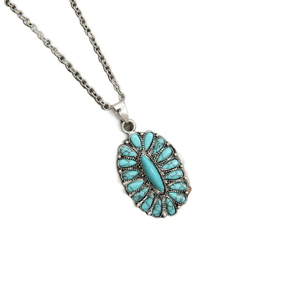 PERITANG Women Western Ethnic Style Moissanite Pendant Necklace