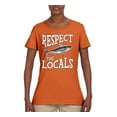 thumbnail image 2 of Wild Bobby Respect The Locals Save Our Oceans Shark Animal Lover Women Graphic Tee, Orange, XX-Large, 2 of 6