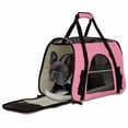 thumbnail image 2 of PORTABLE  Pet  Cat Travel   Bag Portable Soft Sided Comfort Case Airline Approved,Rosy, 2 of 12