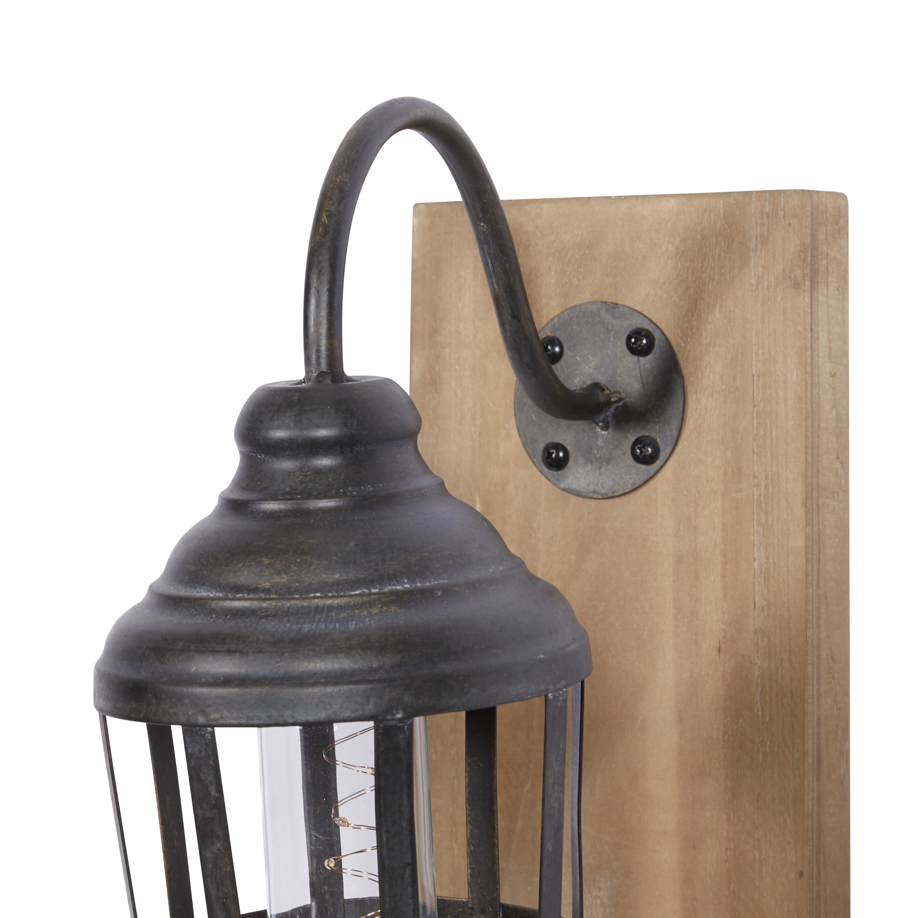 DecMode 5.5"W, 15"H Metal Industrial Candle Wall Sconce, Black, 1 - Piece