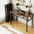 thumbnail image 1 of Folding Desk  No Assembly Computer Desk  Small Foldable Table with Storage Shelf  Study Table for Small Space  Writing Desk Compact Desk for Home Office, 1 of 3