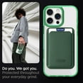 thumbnail image 6 of ELEHOLD Clear Magnetic Wallet Case For iPhone 14 Pro , Mag Safe Compatible Transparent Hard PC + TPU Back Shockproof Protection Case Cover with Magnetic Card Holder ,Green, 6 of 7