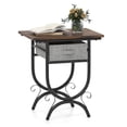 thumbnail image 1 of Costway 1 PCS Side Table with Fabric Drawer Carved Metal Frame Industrial End Table Nightstand, 1 of 10