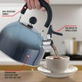 thumbnail image 3 of Emeril Lagasse 2.6 Quart/2.5 Liter Whistling Tea Kettle, Stainless Steel Tea Pot for Induction Stove Top, Fast to Boil Water for Home Kitchen Condo, with Ergonomic Cool Folding Grip Handle, Black Comb, 3 of 6