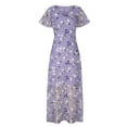 thumbnail image 4 of Awdenio Women's Club & Night Out Dresses, Stylish Fashion Casual Printed Slim Women Casual Short Sleeve V-Neck Knee-High Dress, 4 of 6