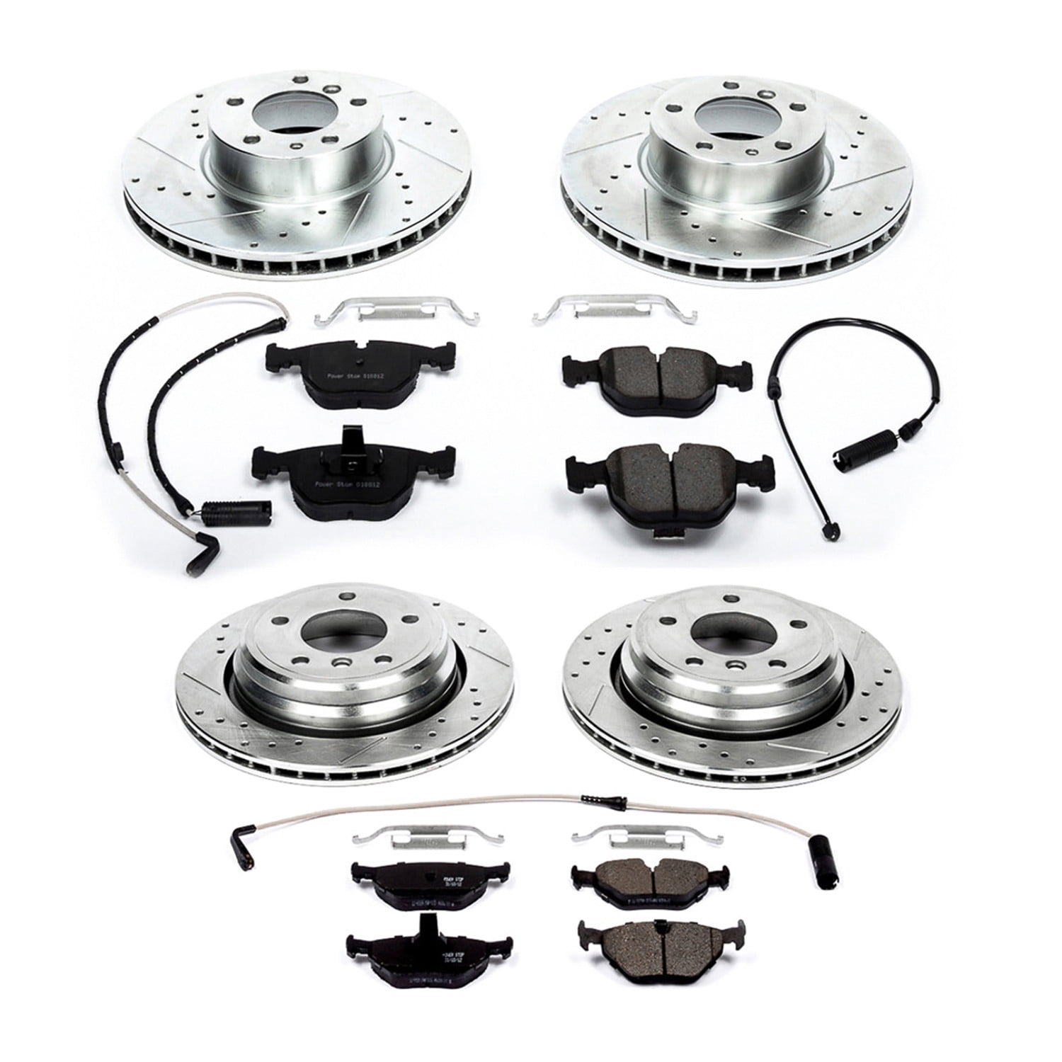 PowerStop Front and Rear Z23 Evolution Sport Carbon-Fiber Ceramic Brake Pad and Drilled & Slotted Rotor Kit Fits: BMW Select Models K505