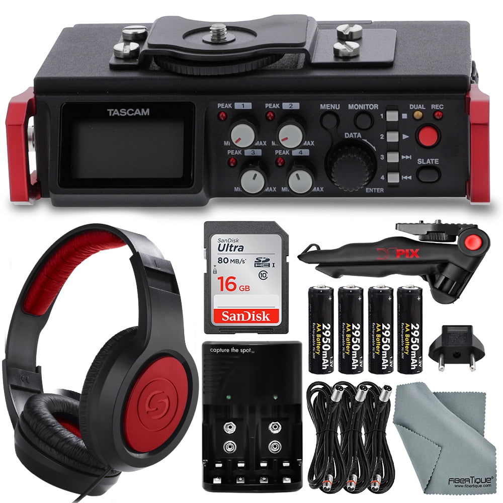 Tascam DR701D Field Recorder for DSLR with SMPTE Timecode Bundle w