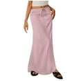 thumbnail image 2 of Xdegoge Maxi Skirts for Women Summer Linen Long Skirts Boho Casual Flowy Skirts Drawstring Waist A Line Skirts Drawstring Elastic Waist Vacation Flowy Skirts Ofertas En Saved Items, 2 of 6