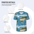 thumbnail image 4 of Balery Earth View World Map Baseball Jersey for Men Casual Button Down Shirts Short Sleeve Active Team Sports Uniform-Large, 4 of 9