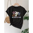 thumbnail image 3 of Plus Size Women's Easter Bunny & Cross Graphic Tee - Casual Crew Neck Short Sleeve T-Shirt, Breathable Polyester, Machine Washable Tee For Adult, Men, Women, Teen, Teenager, Adolescent, Youth, 3 of 7
