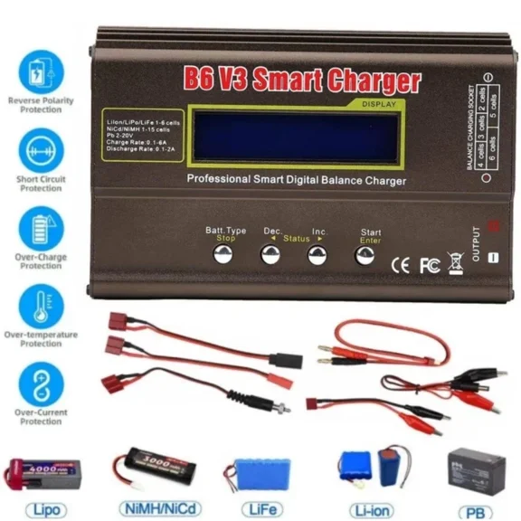 B6 V3 Lipo Smart Battery Balance Charger Discharger 80W 6A For RC Toys NIMH LiHV