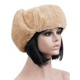 thumbnail image 4 of Spencer Men's Trooper Trapper Hat Warm Winter Hats Womens Russian Hat Earflaps Faux Fur Hunting Outdoor Hat, Khaki, 4 of 9