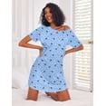 thumbnail image 2 of Ekouaer Nightgowns for Women Cotton Sleep Shirts Short Sleeve Nightshirt Crew Neck Night Gown Comfy Sleepwear Nightdress, 2 of 6
