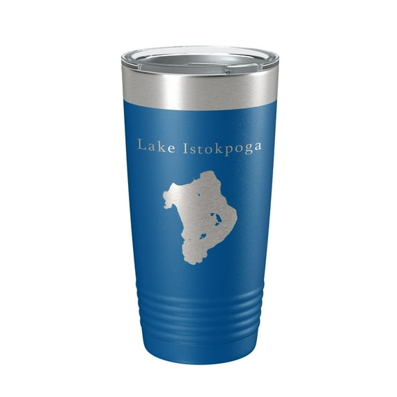 Lake Istokpoga Map Tumbler Travel Mug Insulated Laser Engraved Coffee Cup Florida 20 oz Royal Blue