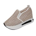 thumbnail image 2 of IEMIEMIEM Womens Floral Embroidery Sneakers 2026 Breathable Sheer Mesh Non Slip Slip On Loafers with Arch Support Platform Wedge Walking Work Shoes 10.5 Wide Yellow, 2 of 4