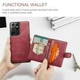 thumbnail image 4 of Case for Galaxy S22 Ultra, Wallet Case w/Magnetic Credit Card Holder [Kickstand Feature][4 Card Slot] Detachable Cover fit Magnetic Car Mount, Case Compatible w/Samsung Galaxy S22 Ultra- Red, 4 of 9