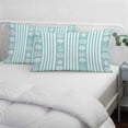 thumbnail image 4 of Teal Striped Coastal Throw Pillow Cover, Pillowcase Protectors with Zipper, Breathable Decorative Lumbar Pillow Case Cover, Nautical Beach Starfish Shell Pillow Shams for Couch Sofa 16x24Inch, 4 of 8