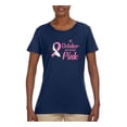 thumbnail image 2 of In October We Wear Pink Awareness Womens Graphic T-Shirt, Navy, X-Large, 2 of 3