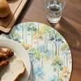 thumbnail image 3 of Watercolor Forest Colorful Round 13 Inch Placemats Set of 8, Abstract Art Modern Trees HeatResistant Non Slip Place Mats for Dining Table, Wipeable Braided Kitchen Table Mats for Housewarming, 3 of 9