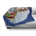thumbnail image 3 of Santa Soft Flannel Fleece Throw Blanket, Christmas Night Scenery Claus on His Sledge Flying to the Moon, Cozy Plush for Indoor and Outdoor Use, 70" x 90", Multicolor, by Ambesonne, 3 of 6
