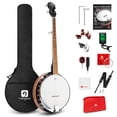 thumbnail image 1 of Vangoa Banjo Juego de banjos de 5 cuerdas de tamaño completo con resonador, cabezal Remo, kit de banjo para principiantes con parte trasera cerrada, accesorios premium para adultos, adolescentes, 1 of 5