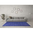 thumbnail image 3 of Ahgly Company Indoor Round Solid Blue Modern Area Rugs, 4' Round, 3 of 4