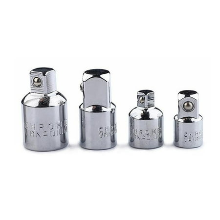 - 4pcs 1/4 3/8 1/2 Chrome Vanadium Steel Drive Socket Adapter Converter Ratchet Wrench Accessories Hand Tools Set