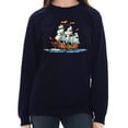 thumbnail image 3 of Painting Ship With Sails Graphic Long Sleeve Crewneck Tee - Navy 2XL, 3 of 4