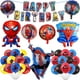 thumbnail image 4 of Globos de Spiderman, globos de látex de aluminio de superhéroe, suministros para fiestas de superhéroes, pancartas de feliz cumpleaños, decoraciones para niños y niños, globos de aire, 4 of 5
