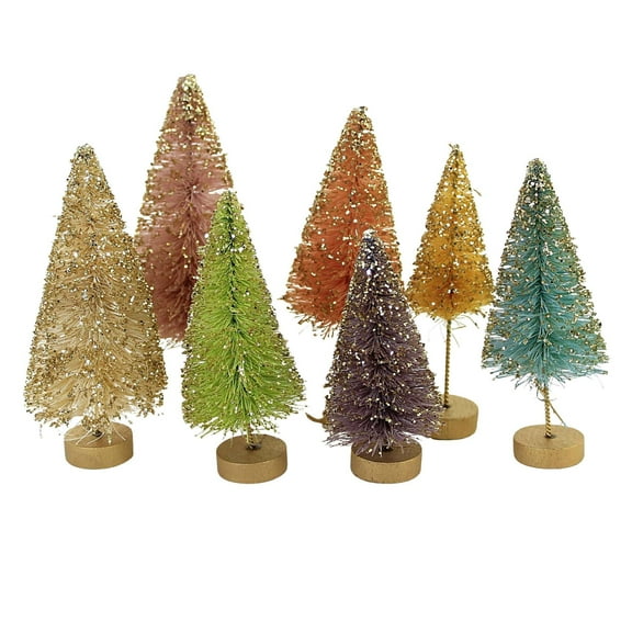 Easter Pastel Rainbow Forest Plastic Bottle Brush Trees Lc1527