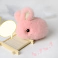 thumbnail image 4 of Super Cute Round Body Little Rabbit keychain Ornaments Plush Bunny Fluffy Key Chain Ring Holder Bag Charm Purse Ball Pendant (Pink), 4 of 4