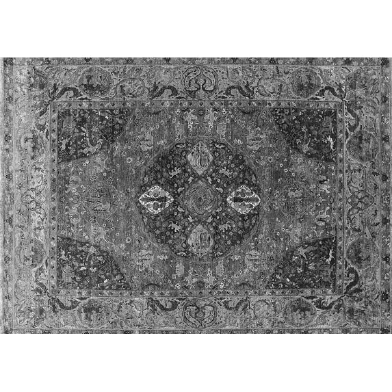 Ahgly Company Indoor Rectangle Oriental Gray Industrial Area Rugs, 5' x 8'