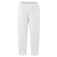 thumbnail image 4 of Glisme Pants For Womens High Waist Straight Leg Trousers Relax Fit Slacks With Pocket Soft Wear White 5Xl, 4 of 5