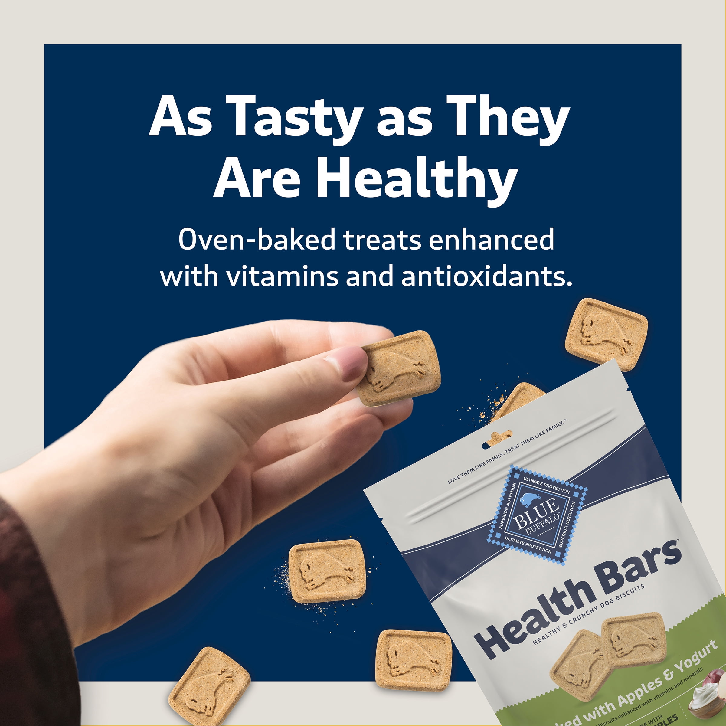 Blue Buffalo Health Bars Crunchy Dog Biscuits, Apples & Yogurt, 453g