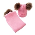 thumbnail image 1 of Bebé Niños Niñas Invierno Cálido Faux Doble Piel Pom Bobble Knit Bufanda Rosado perfke Set de bufanda de sombrero infantil, 1 of 9
