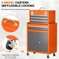 thumbnail image 6 of AIRAJ 40" 6-Drawer Rolling Tool Chest | Orange Metal Garage Storage Cabinet with Wheels & Detachable Tool Box Top, 6 of 7