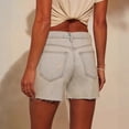thumbnail image 5 of ClodeEU Women's Wash Mid Rise Denim Shorts,Classic Relaxed Fit Casual Jean Shorts Light Blue,Women's Plus L, 5 of 7