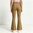 thumbnail image 6 of vdgthytj Flare Pants for Girls High Waist Slim Fitted Solid Fashion Fall Casual Trousers with Pockets(11-12 Years,Brown), 6 of 7